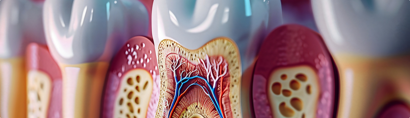 Digital model of the layers inside of a tooth